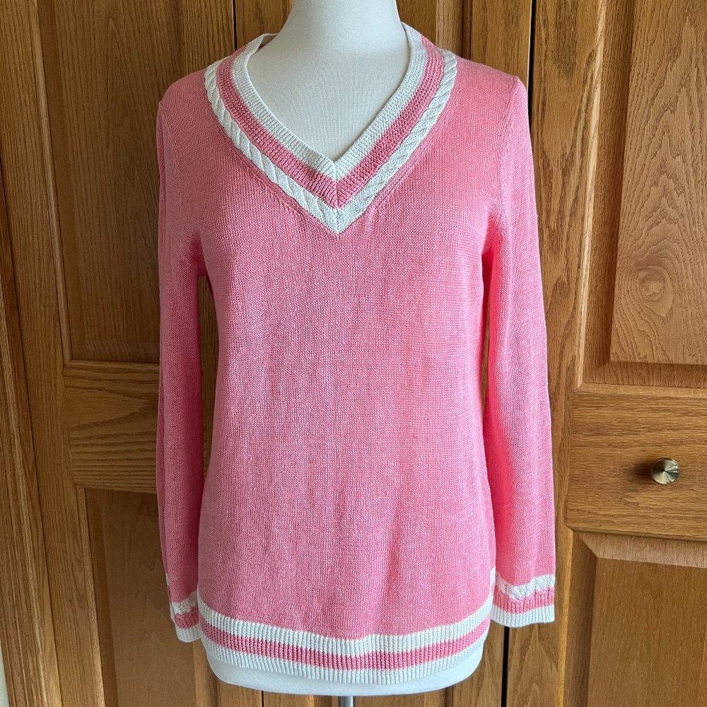 TALBOTS - Linen V-Neck Sweater - Excellent Condition